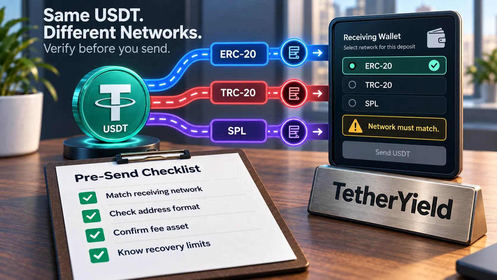 Birden fazla blokzincirde USDT transfer rotaları ve doğrulama listesi