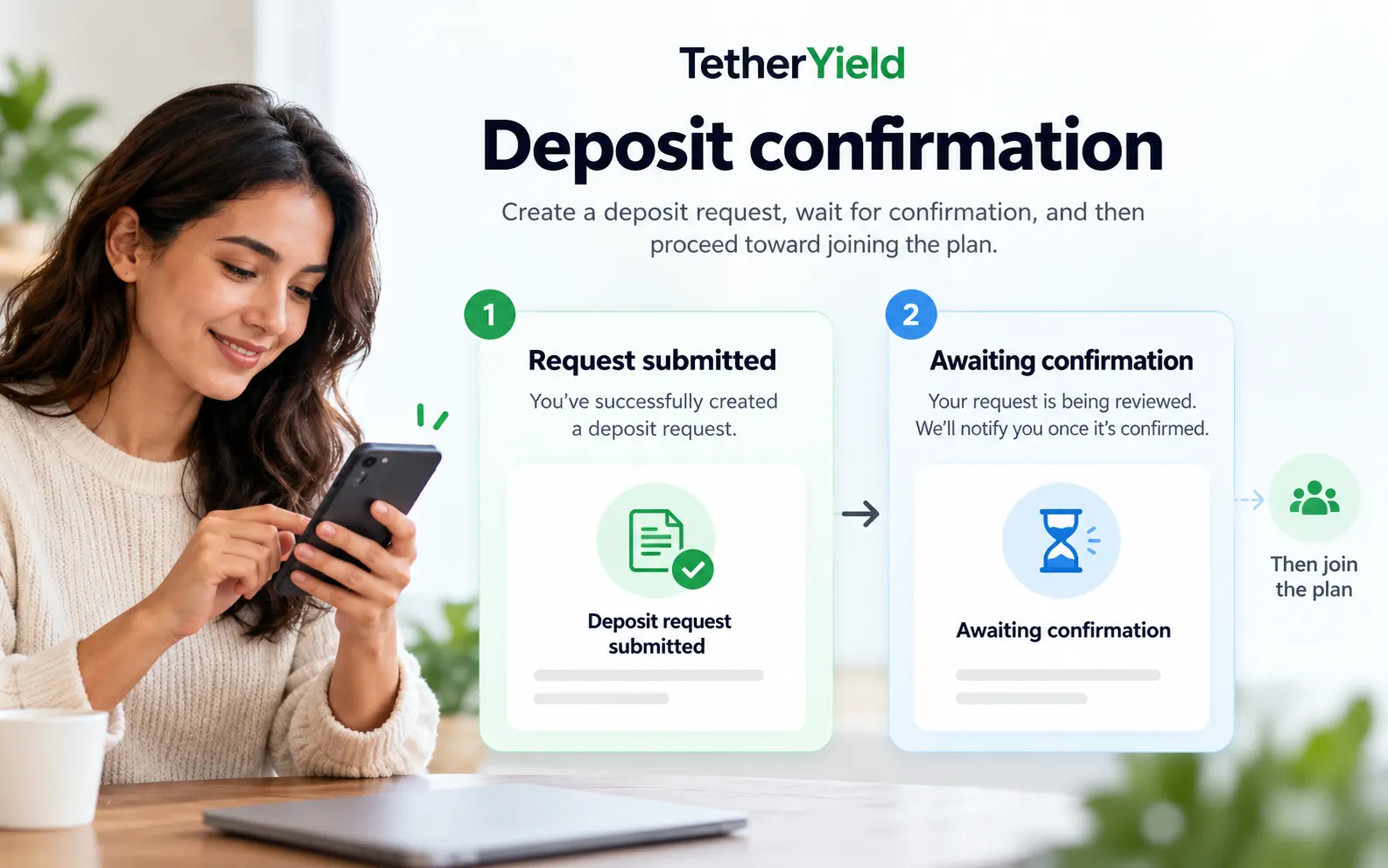 Solicitação de depósito aguardando confirmação.